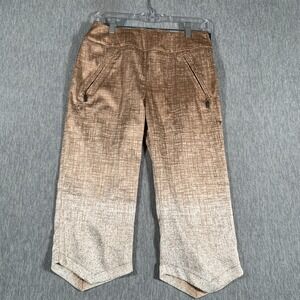 Jamie Sadock Pants Womens 8 Brown Ombre Cropped Golf Capris Pull On Stretch